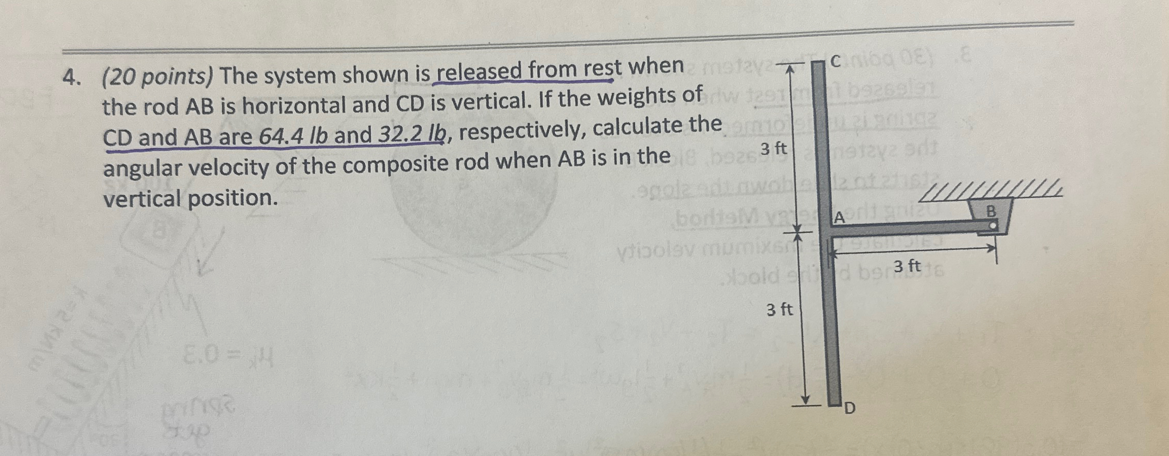 ( 2 0 points ) The system shown is released from
