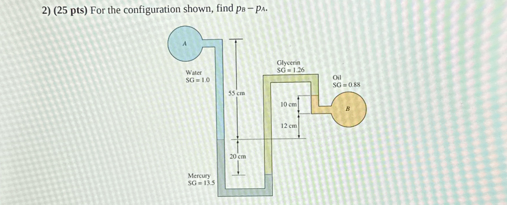 ( 2 5 p t s ) For the configuration shown, find p