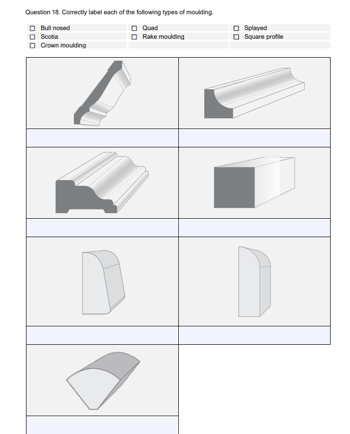 Question 1 8 . Correctly label each of the