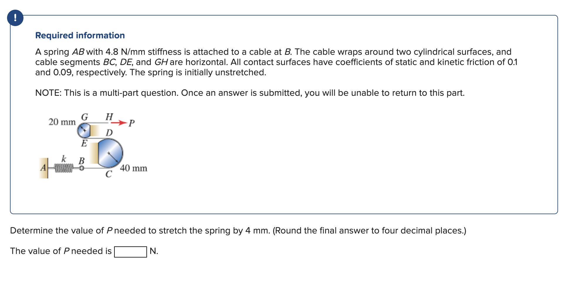 Required information A spring \ ( A B \ ) with \