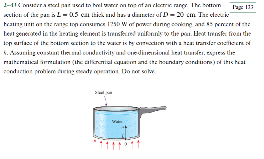 2 - 4 3 Consider a steel pan used to boil water