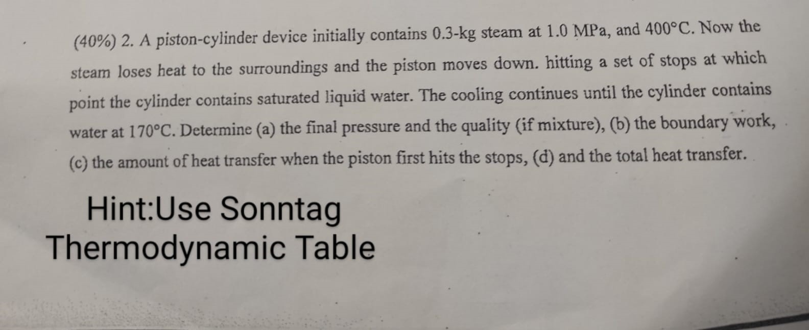 ( 4 0 % ) 2 . A piston - cylinder device