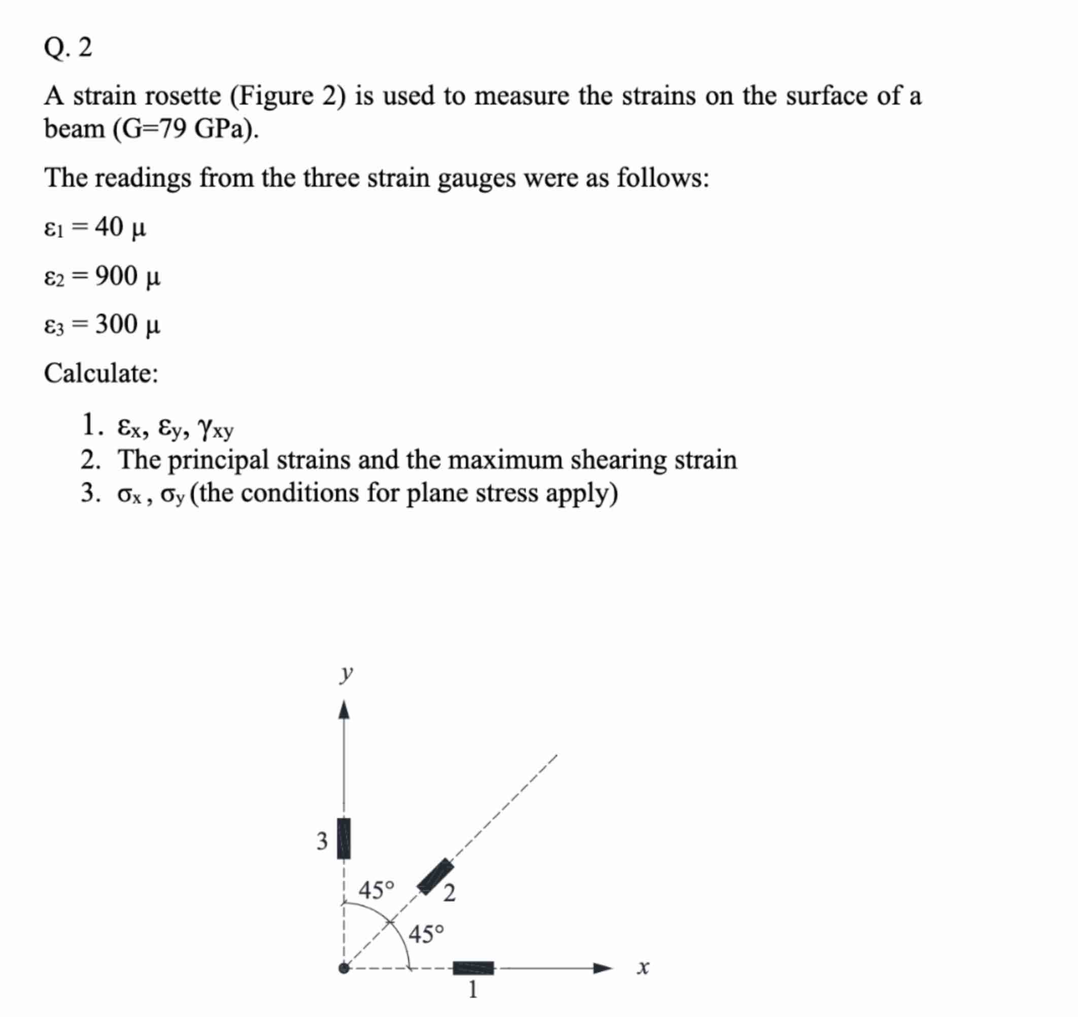 G = 7 9 GPa \ epsi _ ( 1 ) = 4 0 \ mu \ epsi _ (