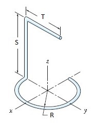 1 . A wire has dimensions shown where R = 1 8 cm;