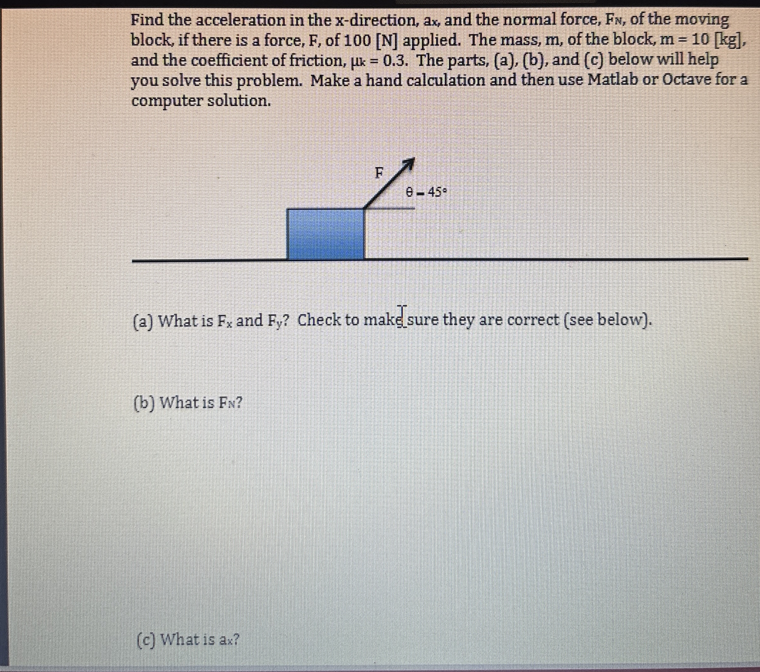 Find the acceleration in the x - direction, a x x