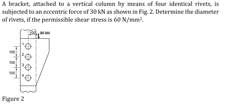 A bracket, attached to a vertical column by means