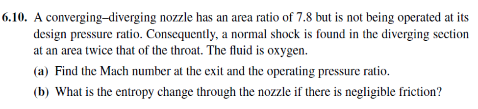 6 . 1 0 . A converging - diverging nozzle has an