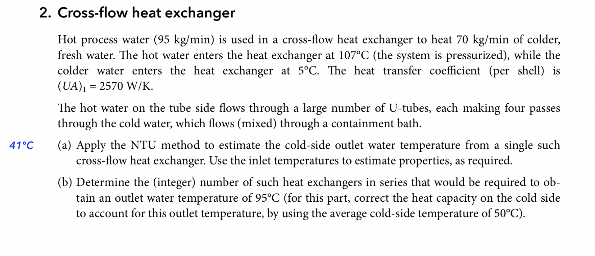 Cross - flow heat exchanger Hot process water ( 9