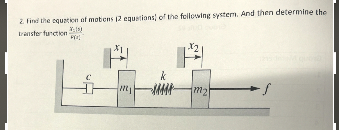 Find the equation of motions ( 2 equations ) of