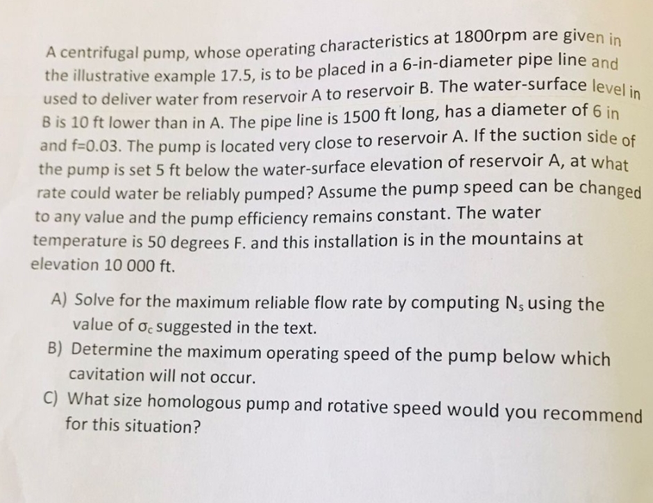 A centrifugal pump, whose operating