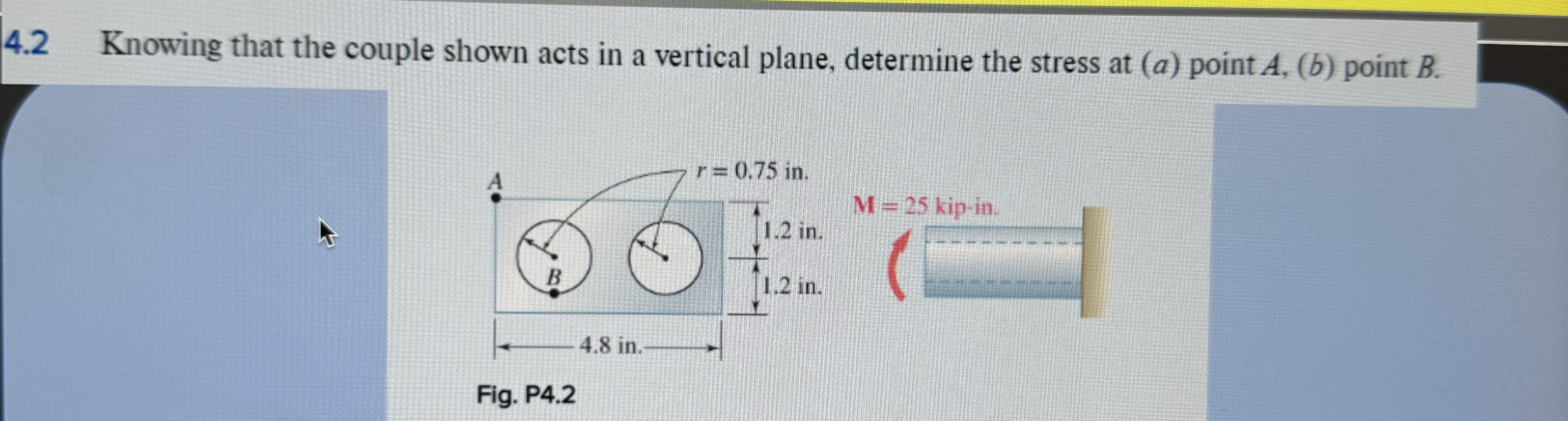4 . 2 Knowing that the couple shown acts in a