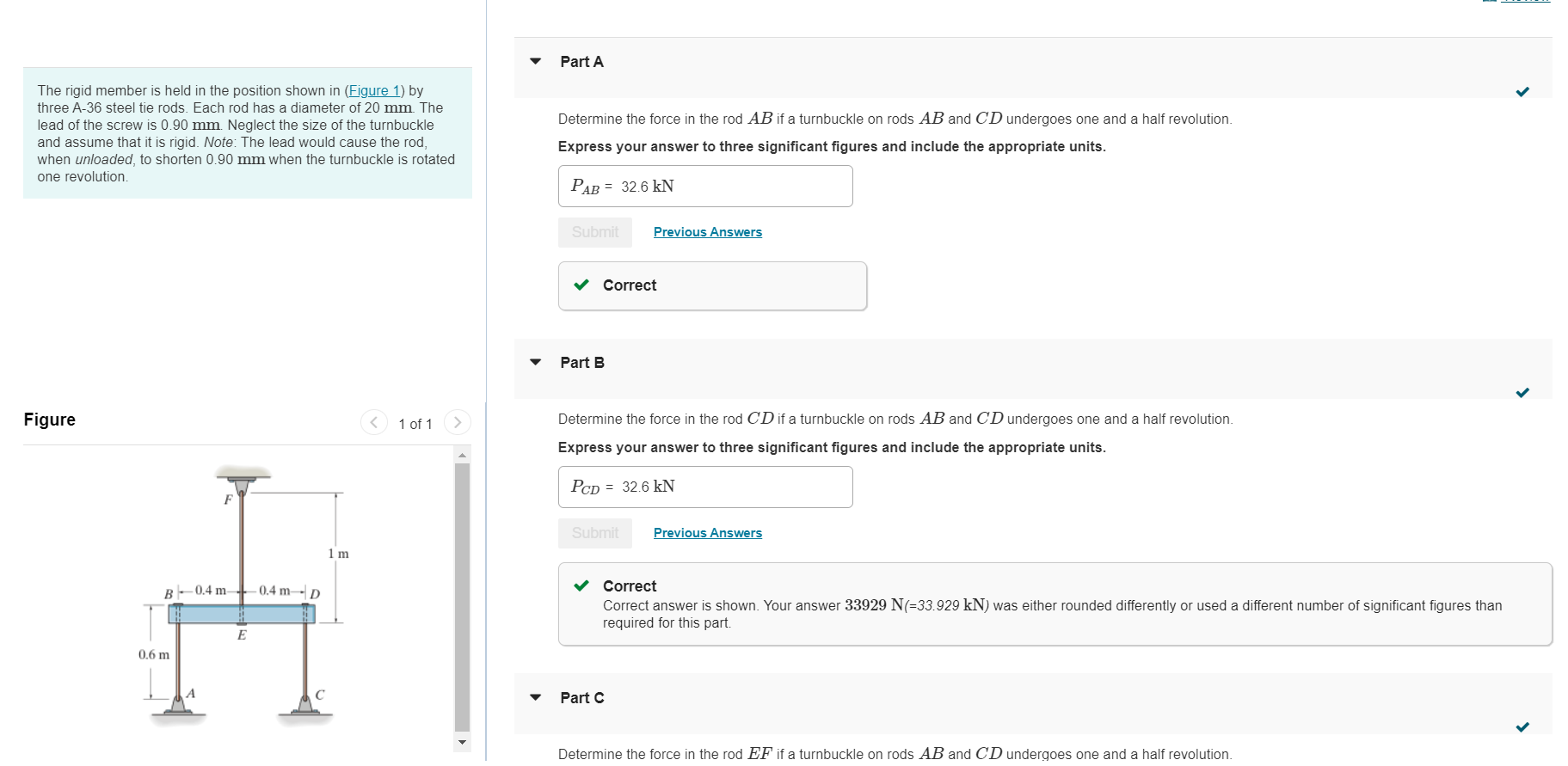 The rigid member is held in the position shown in