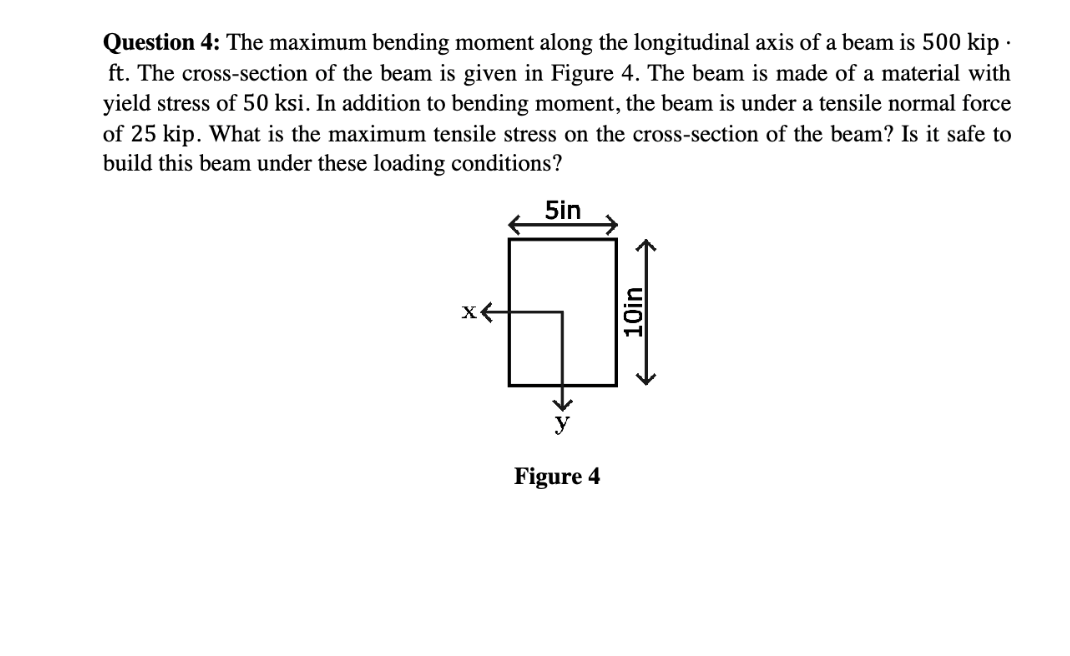 Question 4 : The maximum bending moment along the
