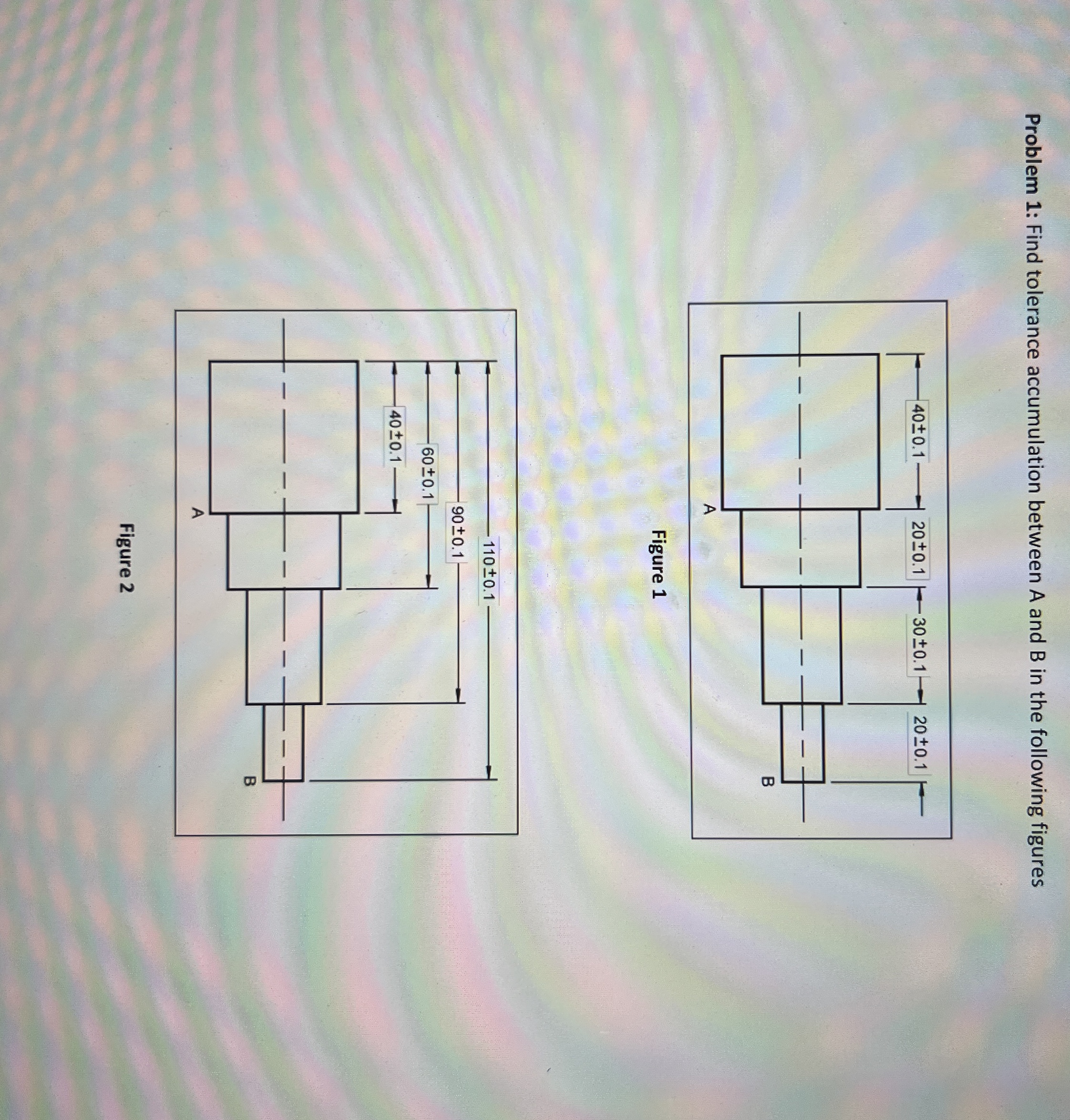 Problem 1 : Find tolerance accumulation between A