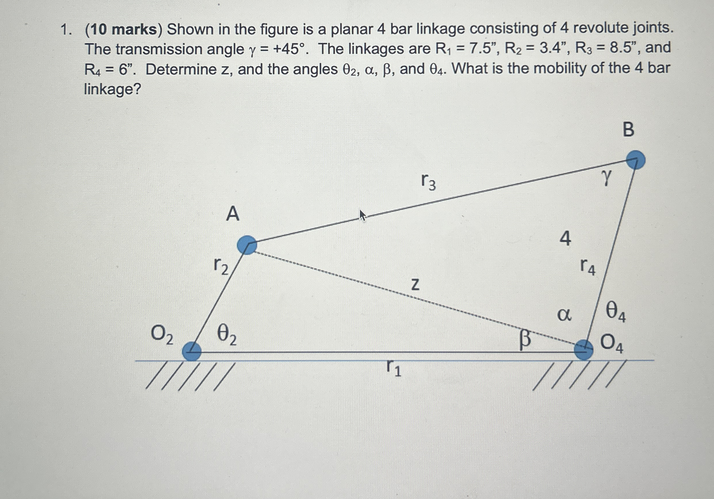 ( 1 0 marks ) Shown in the figure is a planar 4