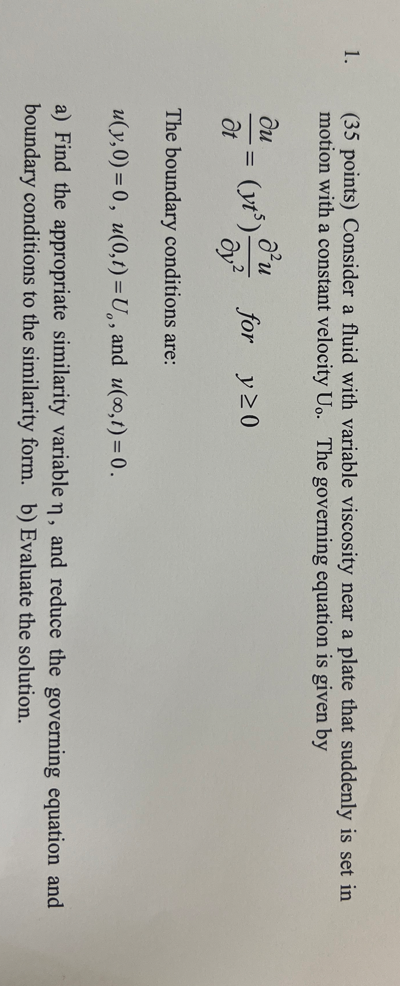 ( 3 5 points ) Consider a fluid with variable