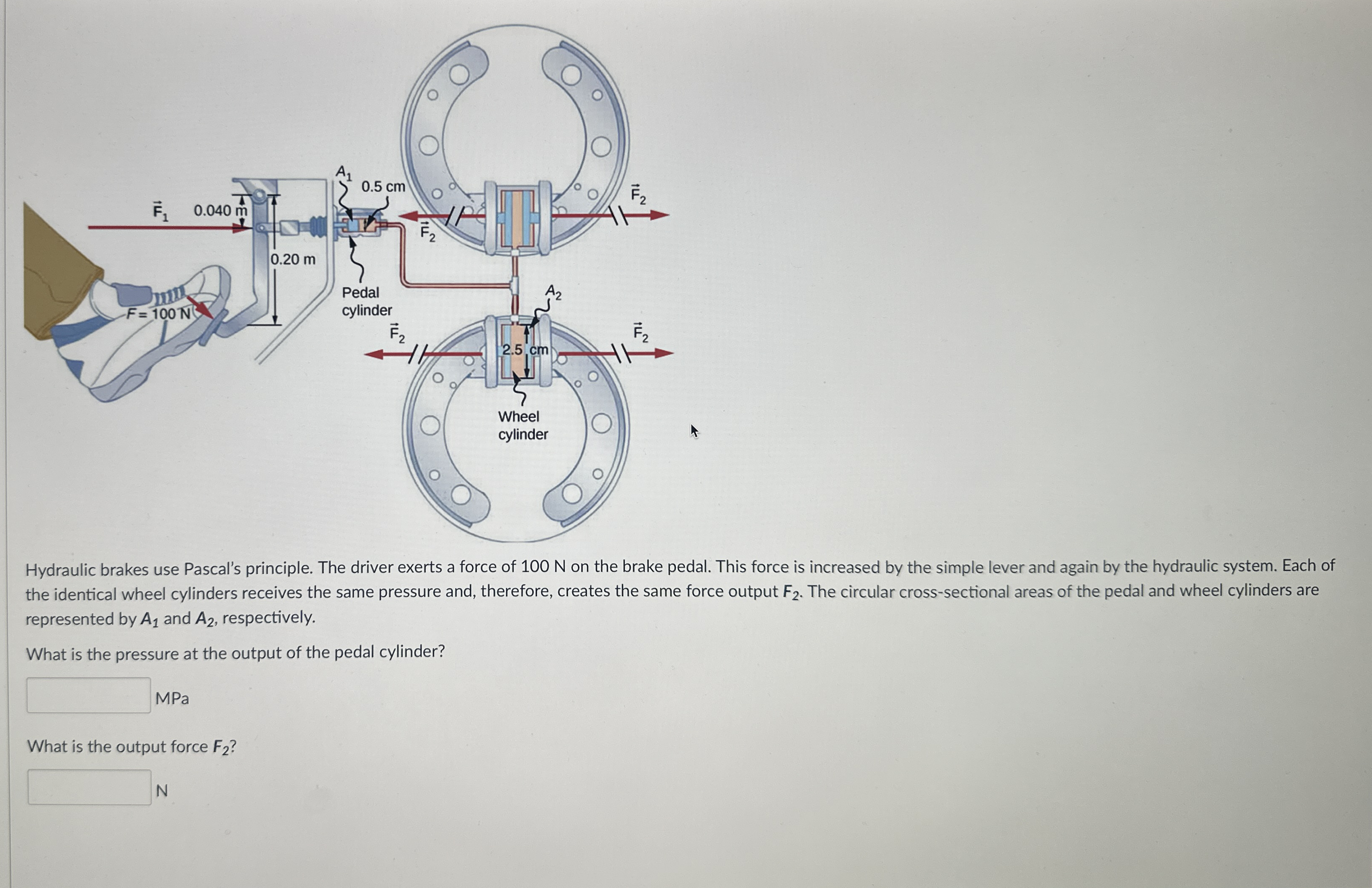 Hydraulic brakes use Pascal's principle. The