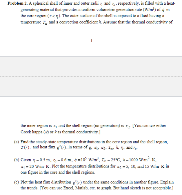 Problem 2 . A spherical shell of inner and outer