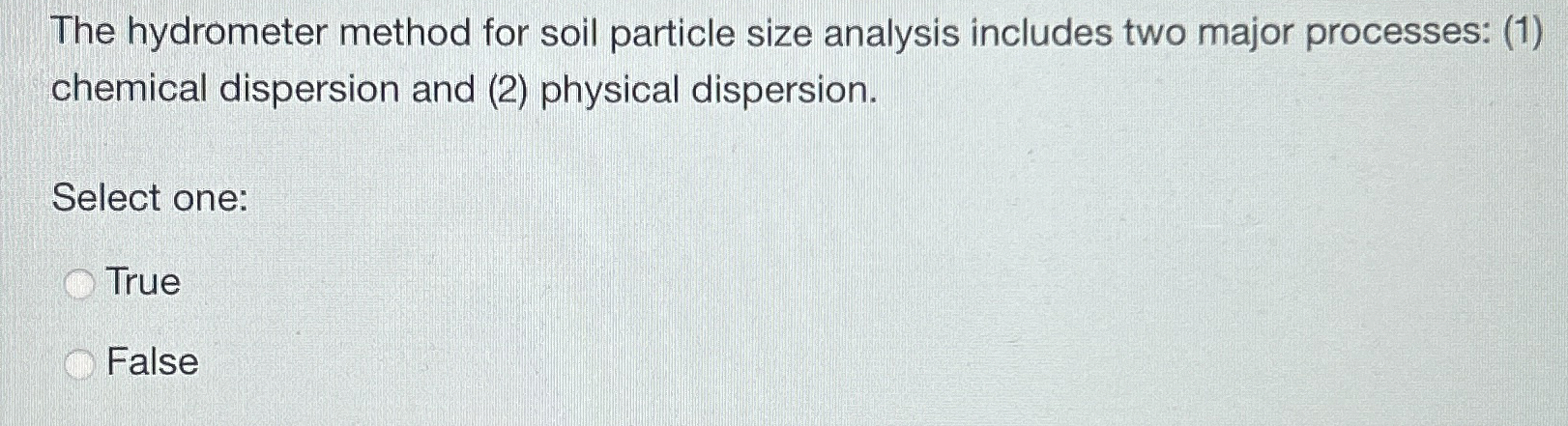 The hydrometer method for soil particle size