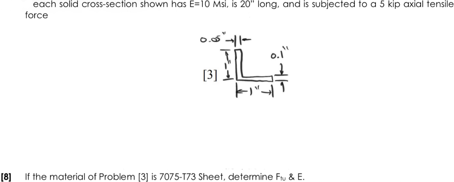 THE CORRECT ANSWER: 8 . 7 0 ksi & 1 0 . 3 Msi.