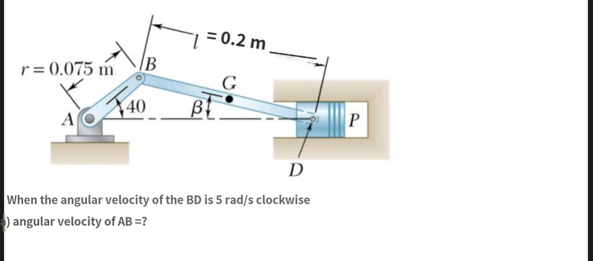 When the angular velocity of the BD is 5 r a d s