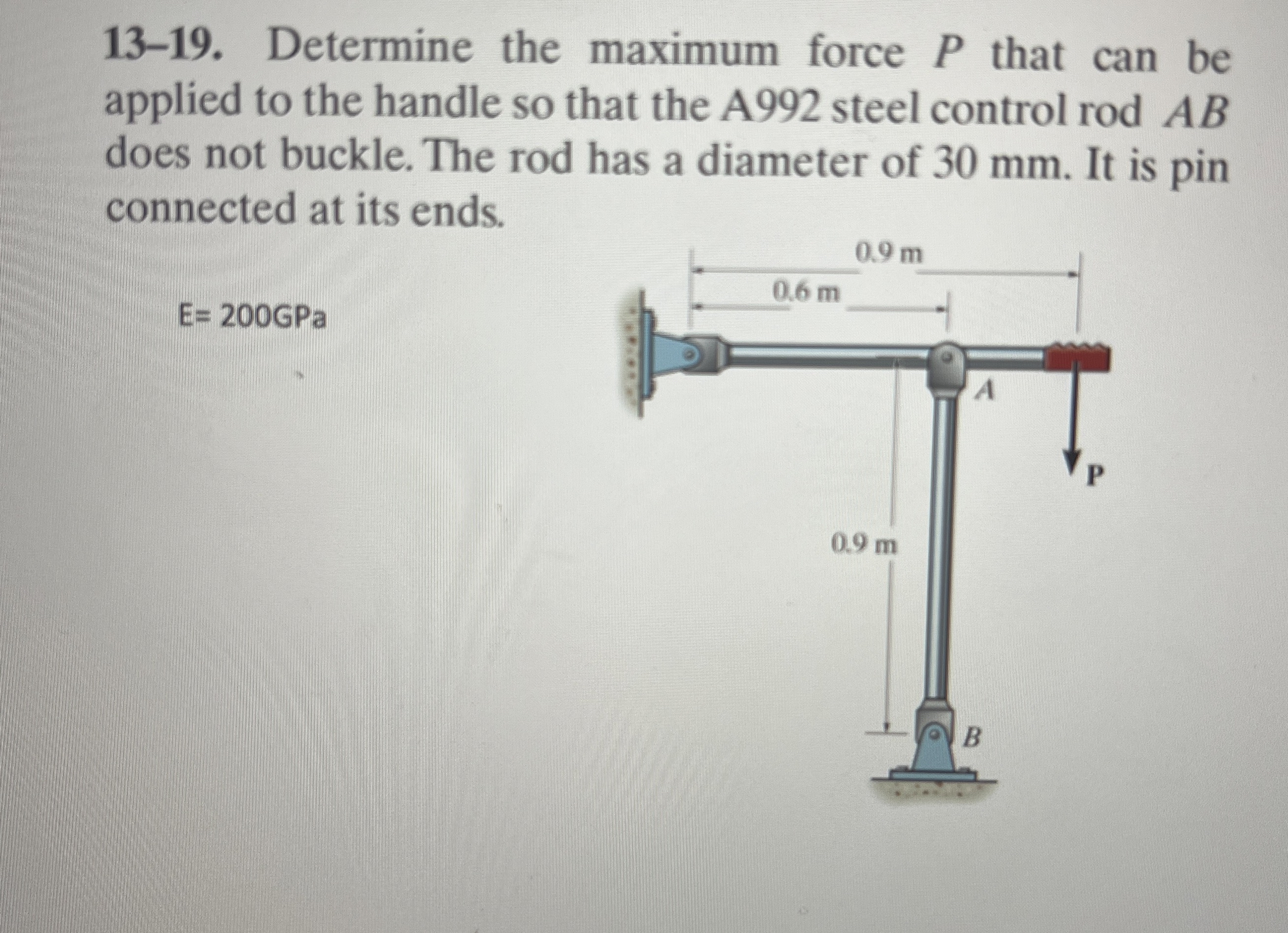 1 3 - 1 9 . Determine the maximum force P that