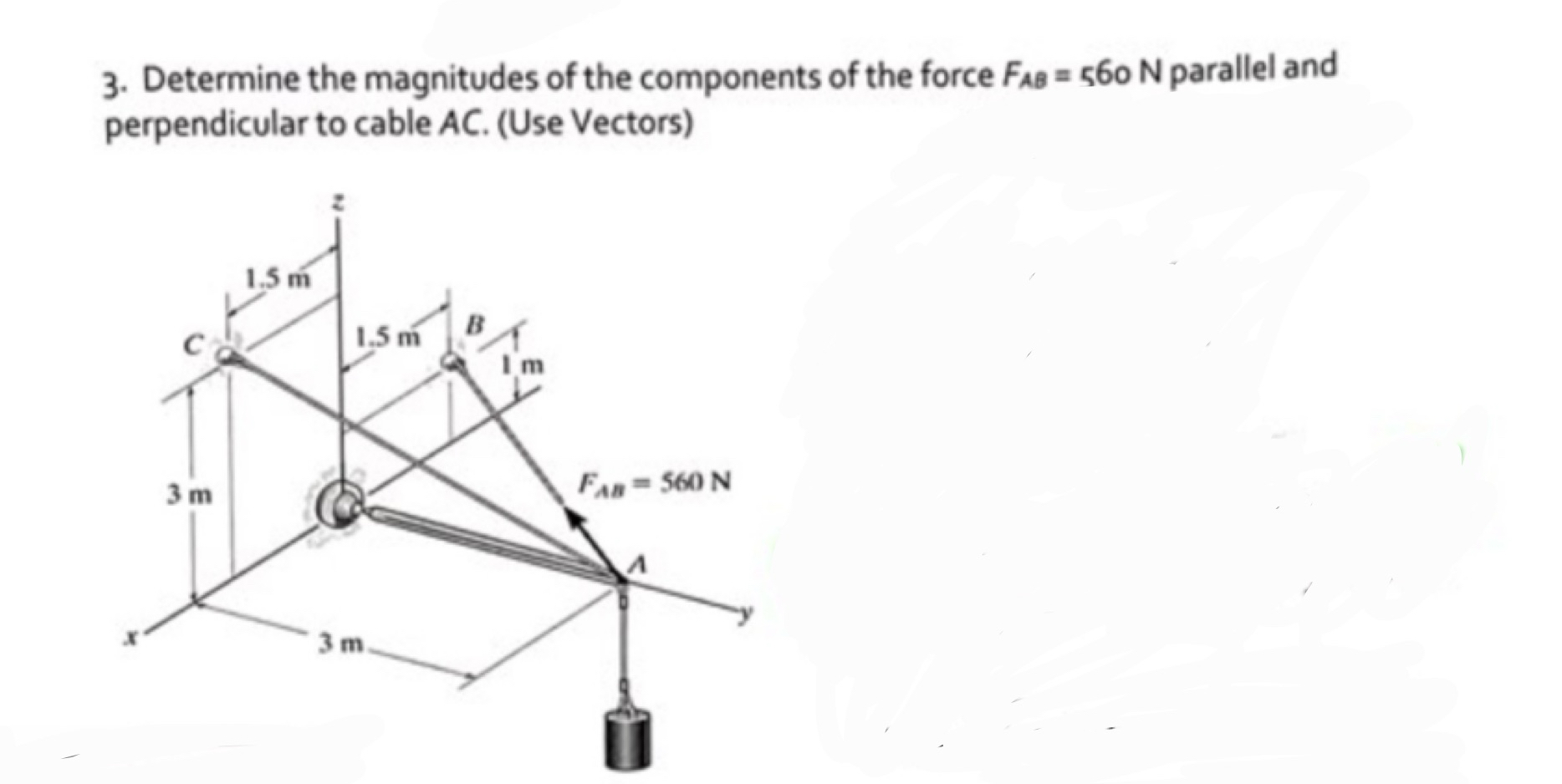 Determine the magnitudes of the components of the
