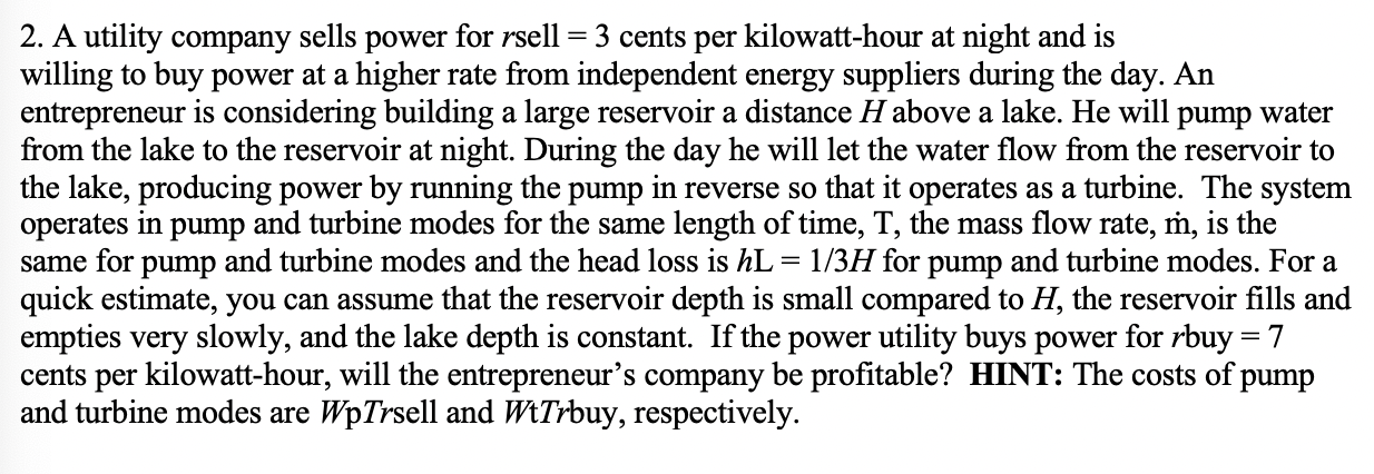 2 . A utility company sells power for \ ( r \ )