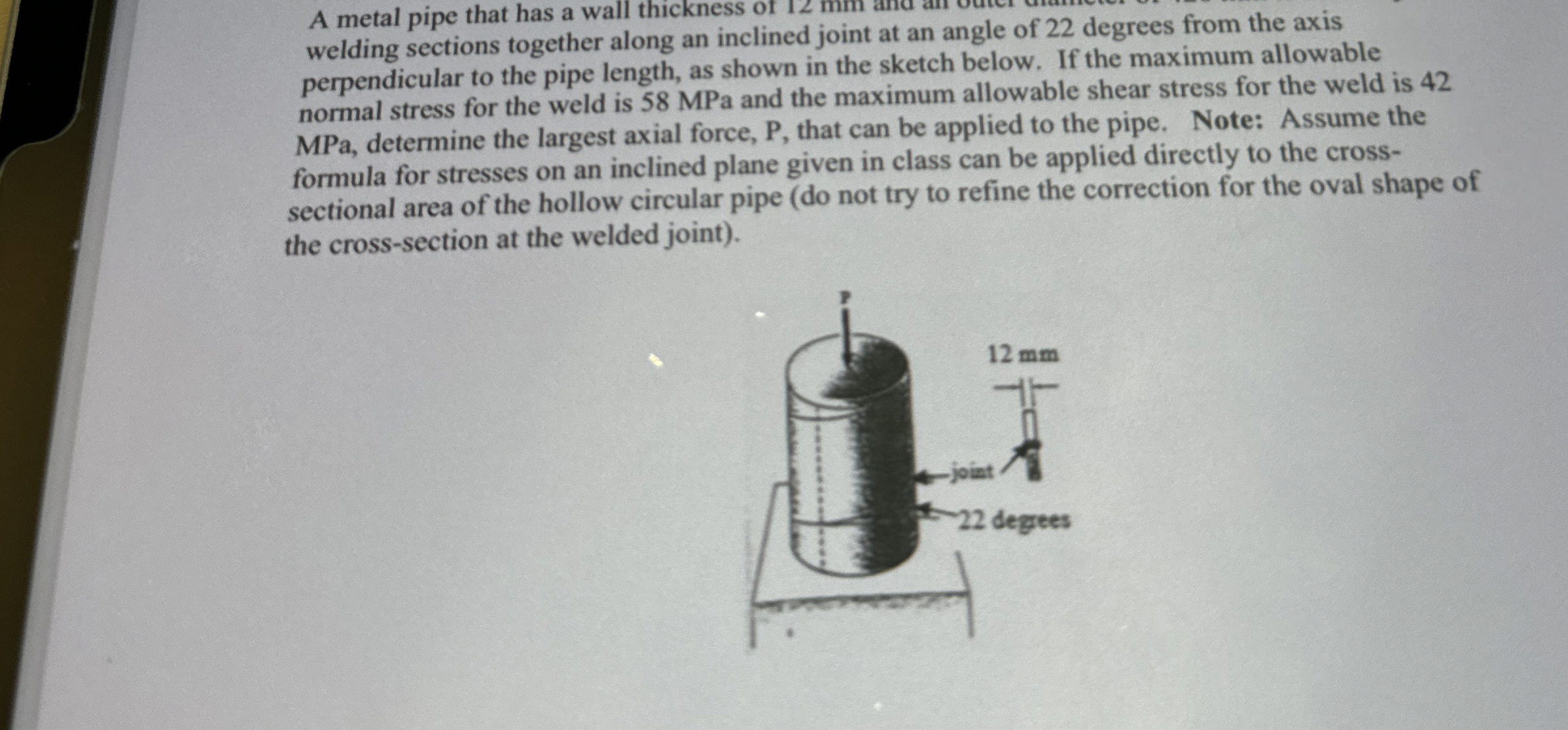 A metal pipe that has a wall thickness ot welding