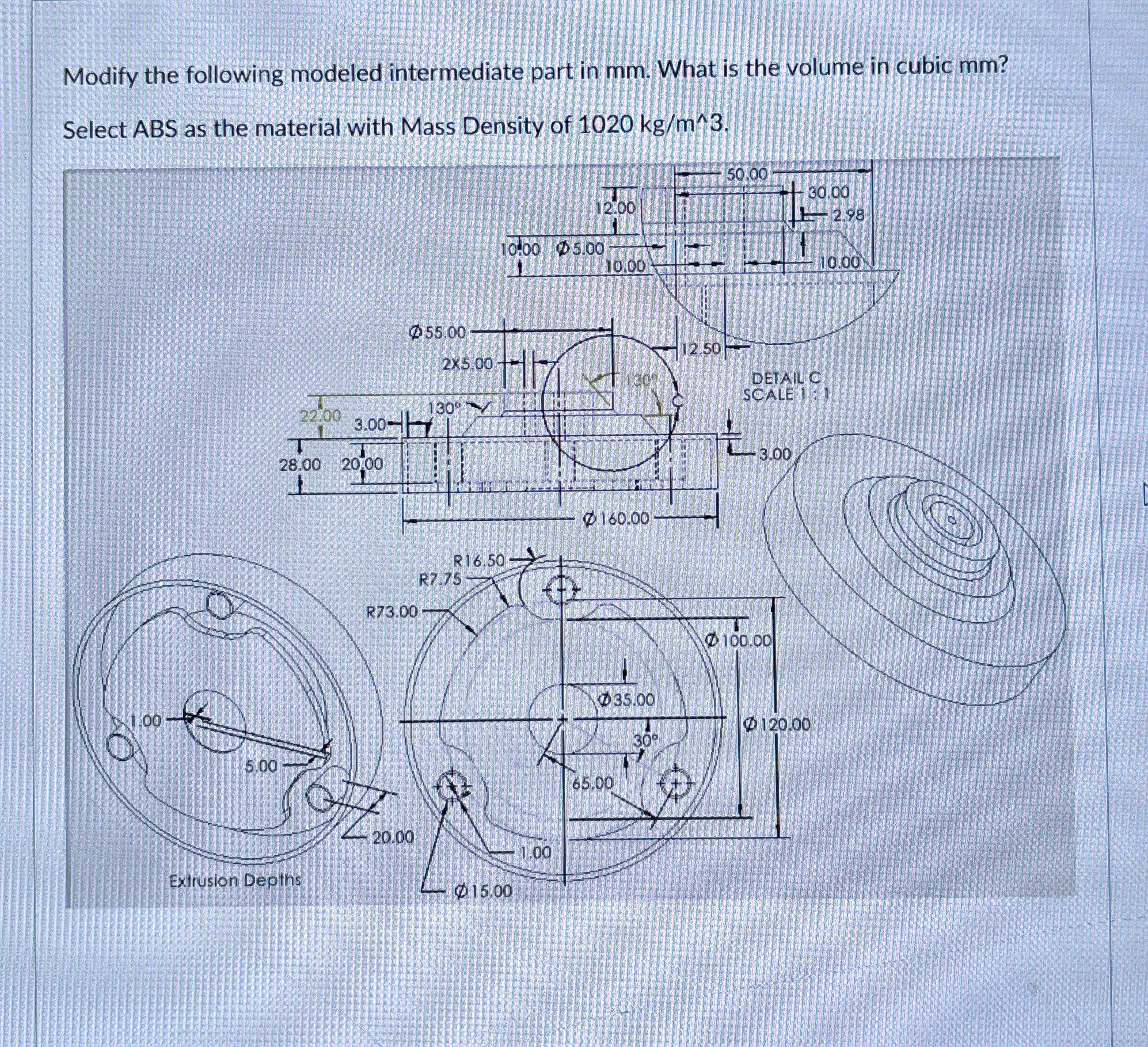 Modify the following modeled intermediate part in