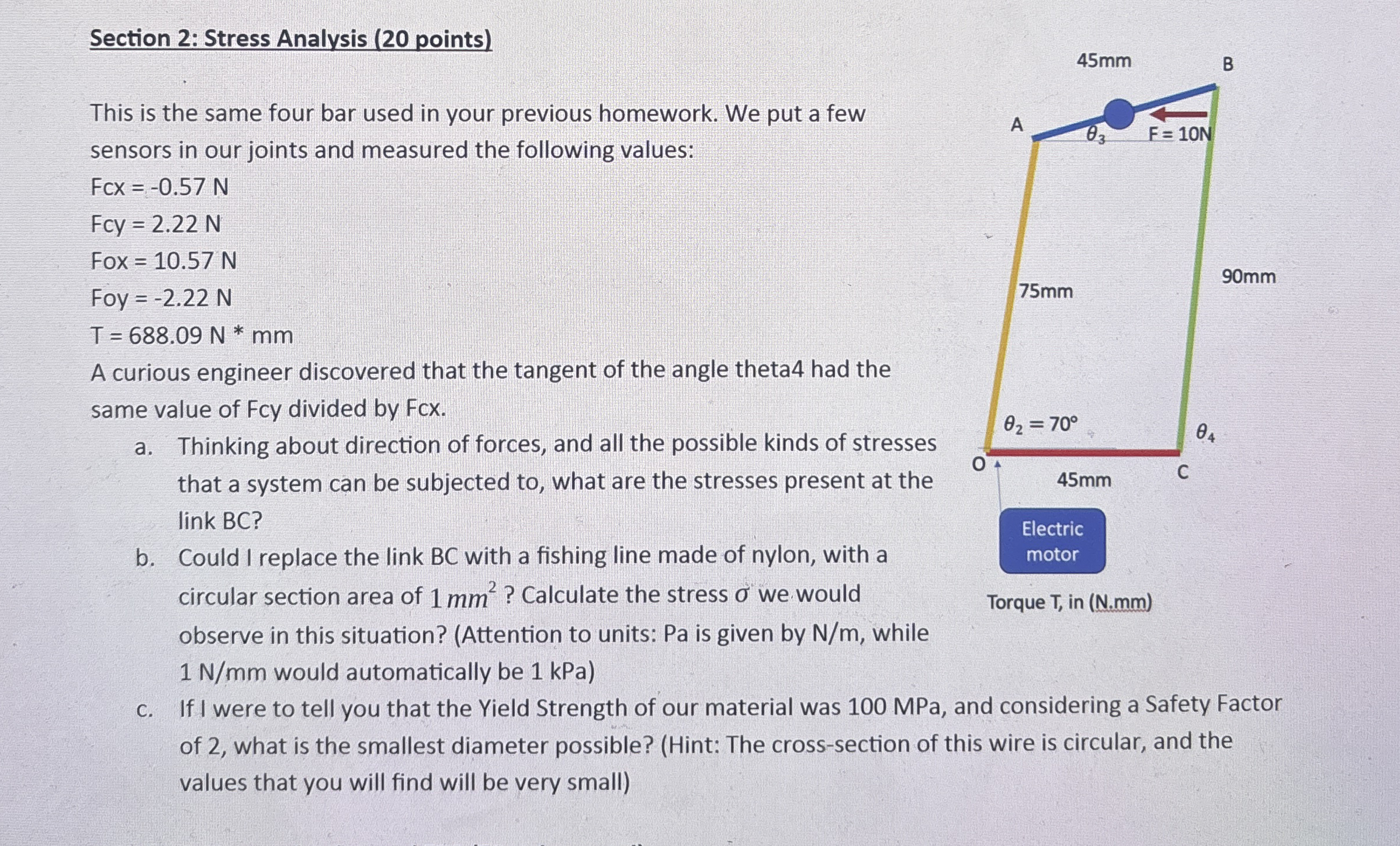 Section 2 : Stress Analysis ( 2 0 points ) This