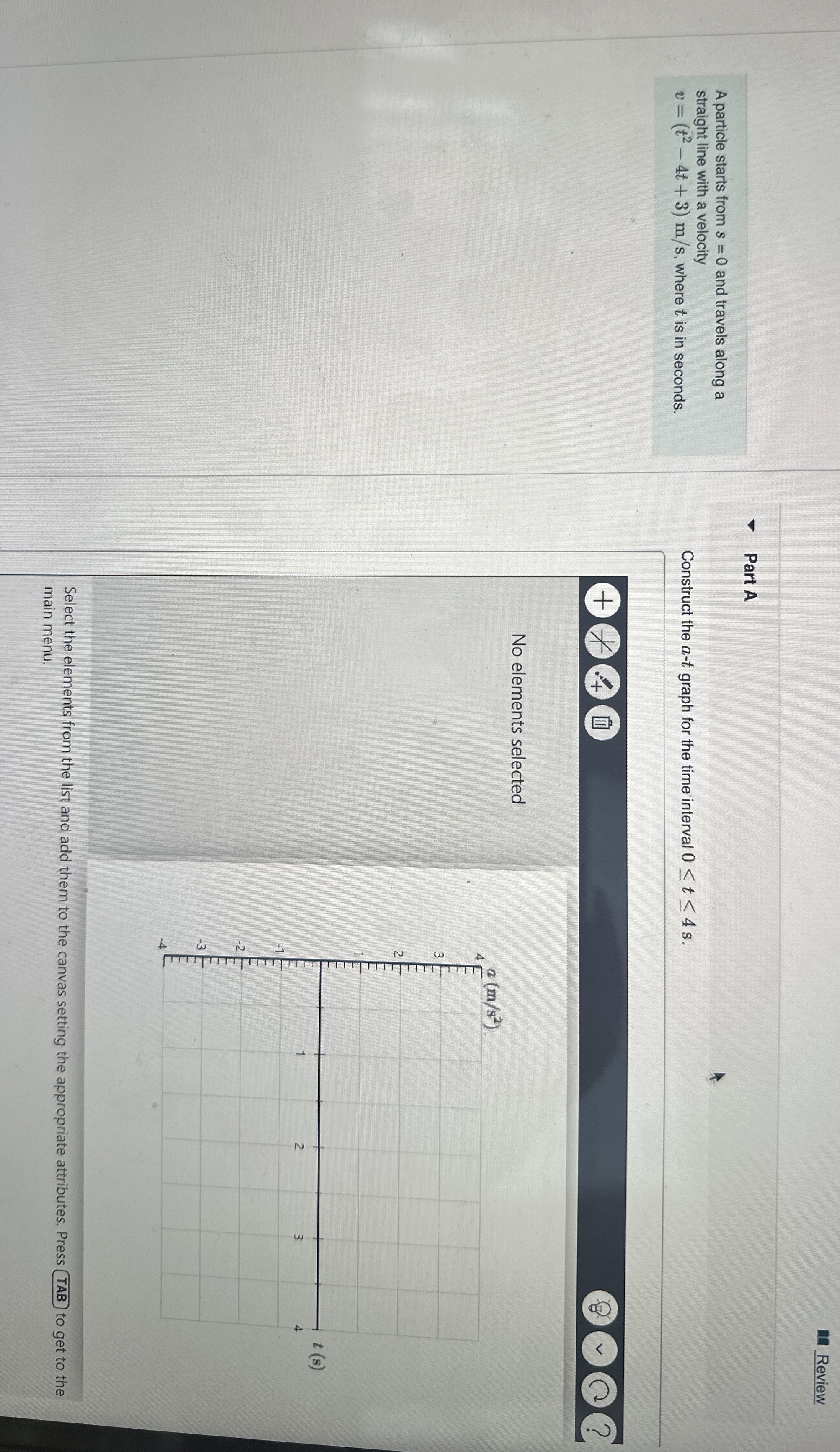 Review A particle starts from s = 0 and travels