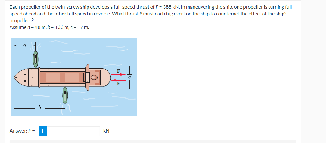 Each propeller of the twin - screw ship develops