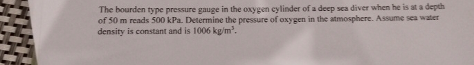 The bourden type pressure gauge in the oxygen
