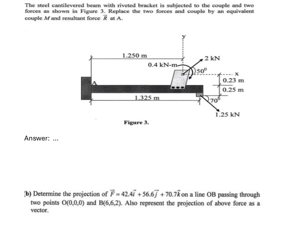The steel cantilevered beam with riveted bracket