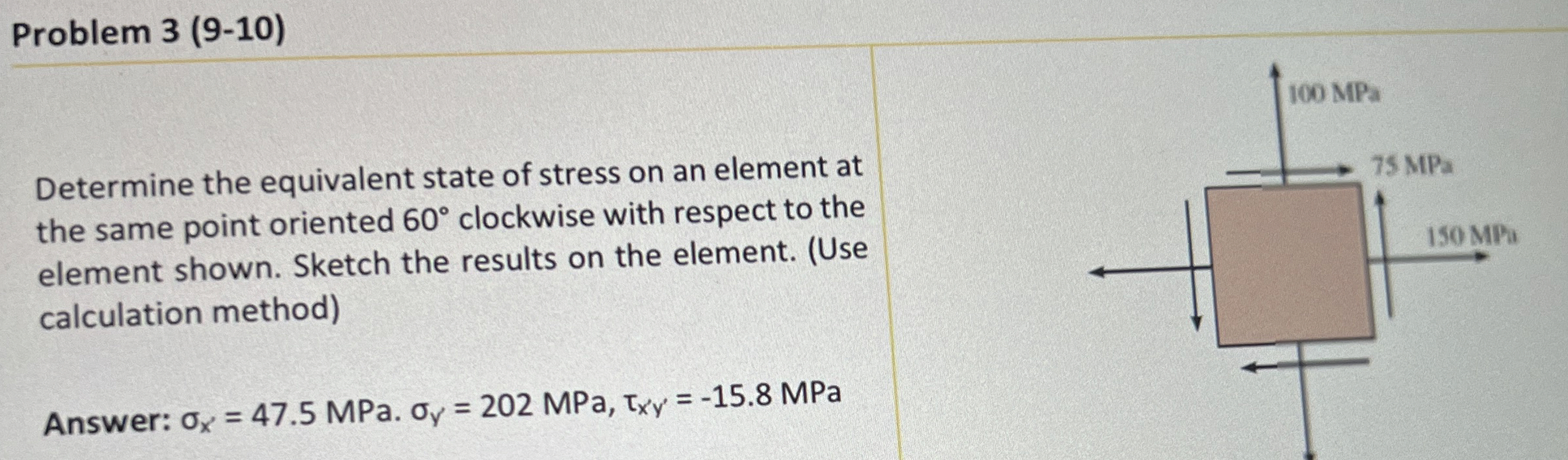 Problem 3 ( 9 - 1 0 ) Determine the equivalent