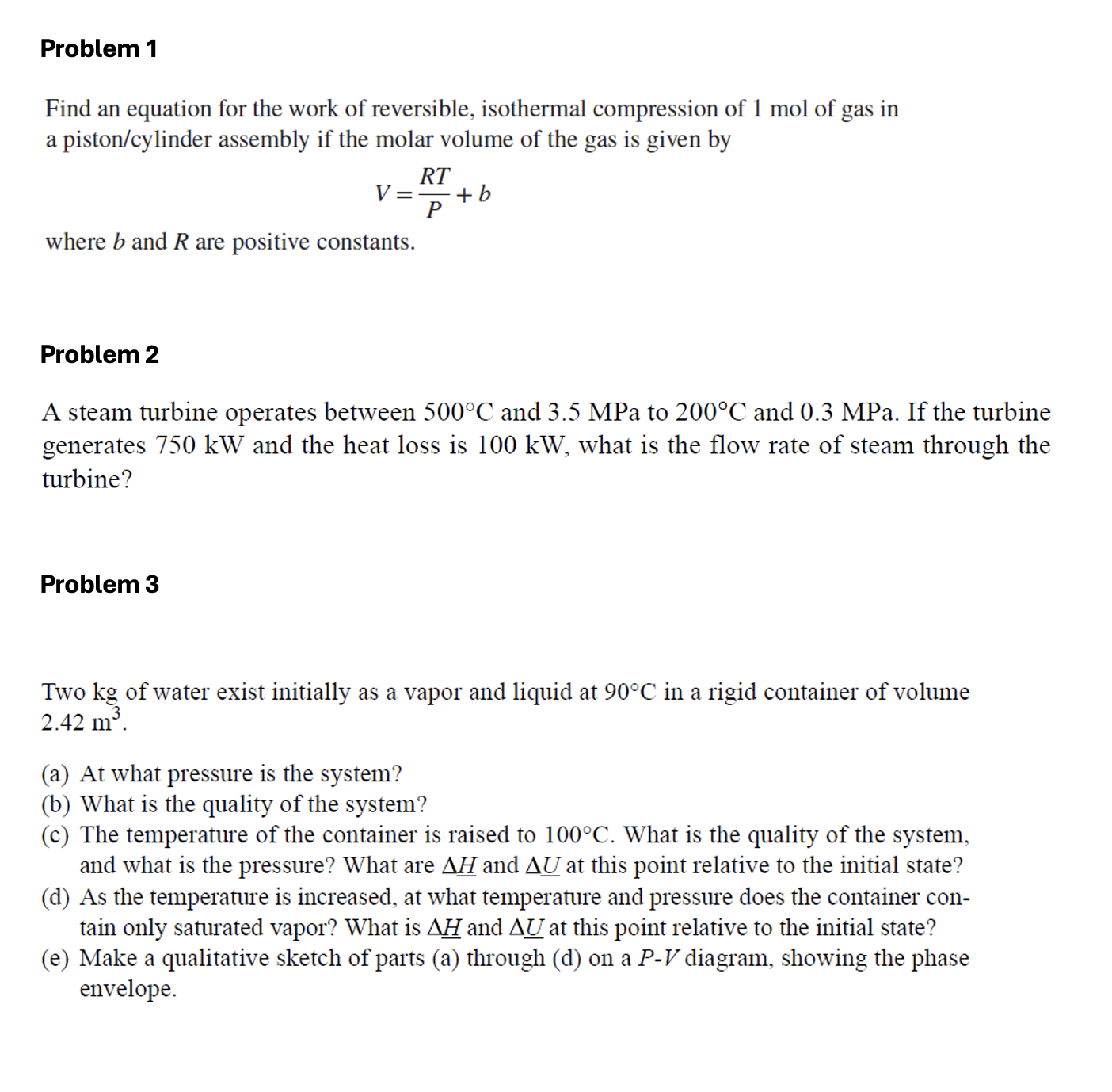 Problem 1 Find an equation for the work of