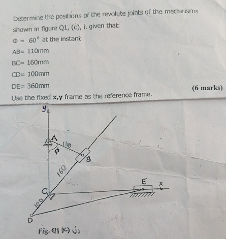 Determine the positions of the revolute joints of