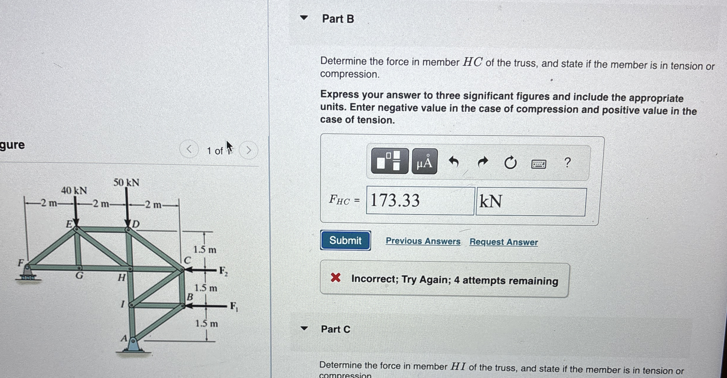 Consider the truss shown in ( Figure 1 ) .