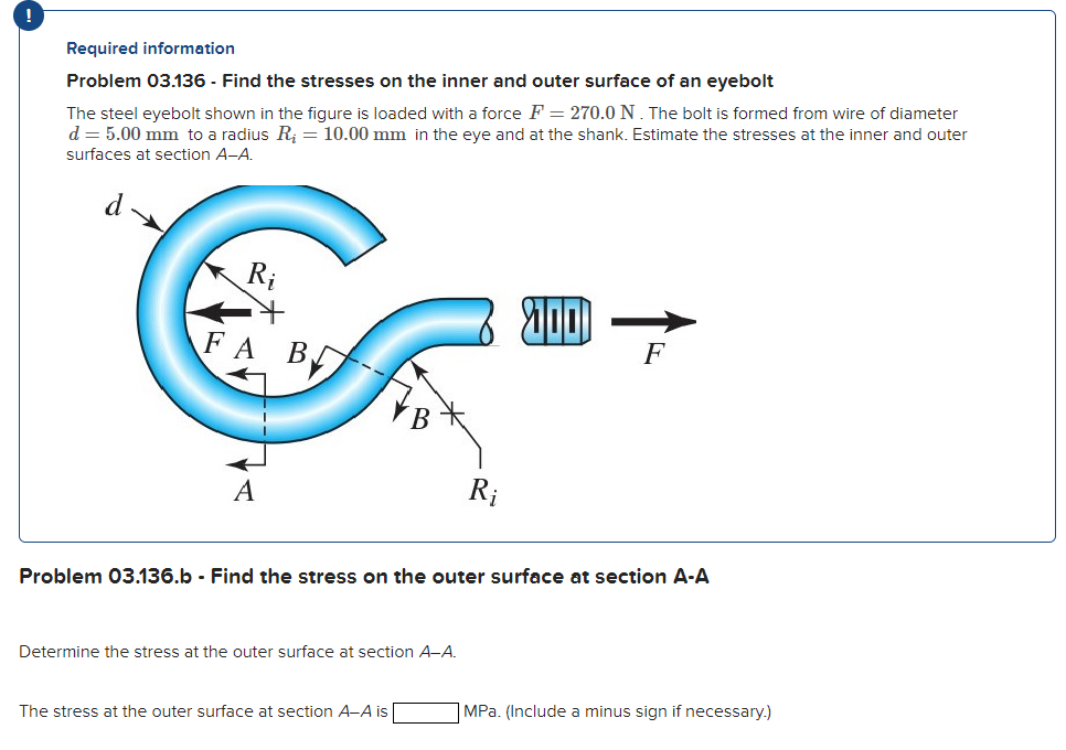 Problem 0 3 . 1 3 6 . b - Find the stress on the