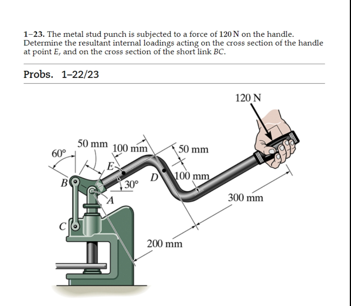 1 - 2 3 . The metal stud punch is subjected to a
