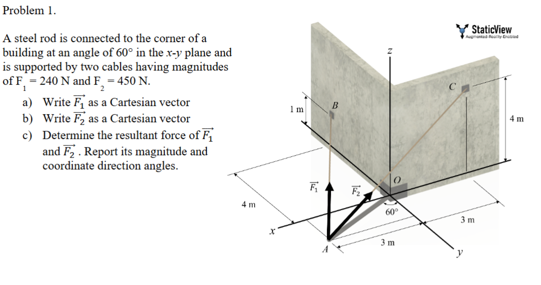 Problem 1 . A steel rod is connected to the