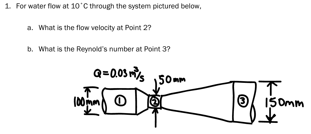 1 . For water flow at \ ( 1 0 ^ { \ circ } \