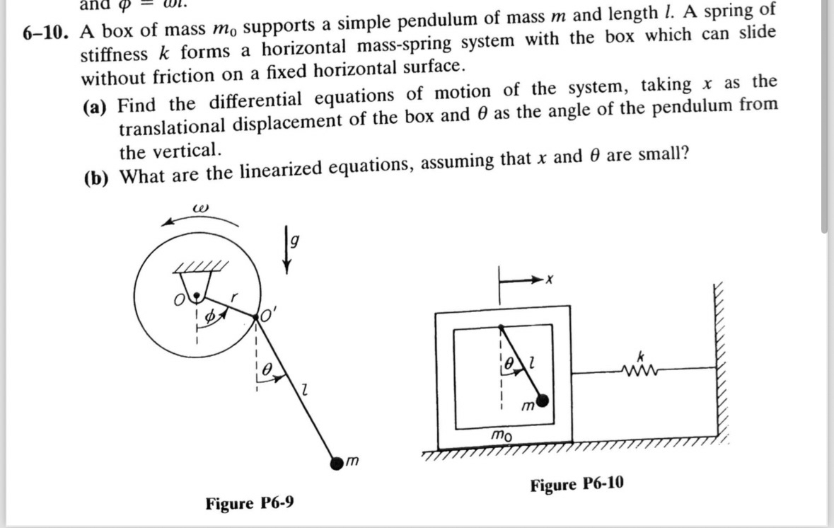 6 - 1 0 . A box of mass m 0 supports a simple