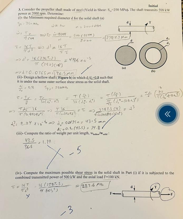Do all parts in detail Initial 3 . Consider the