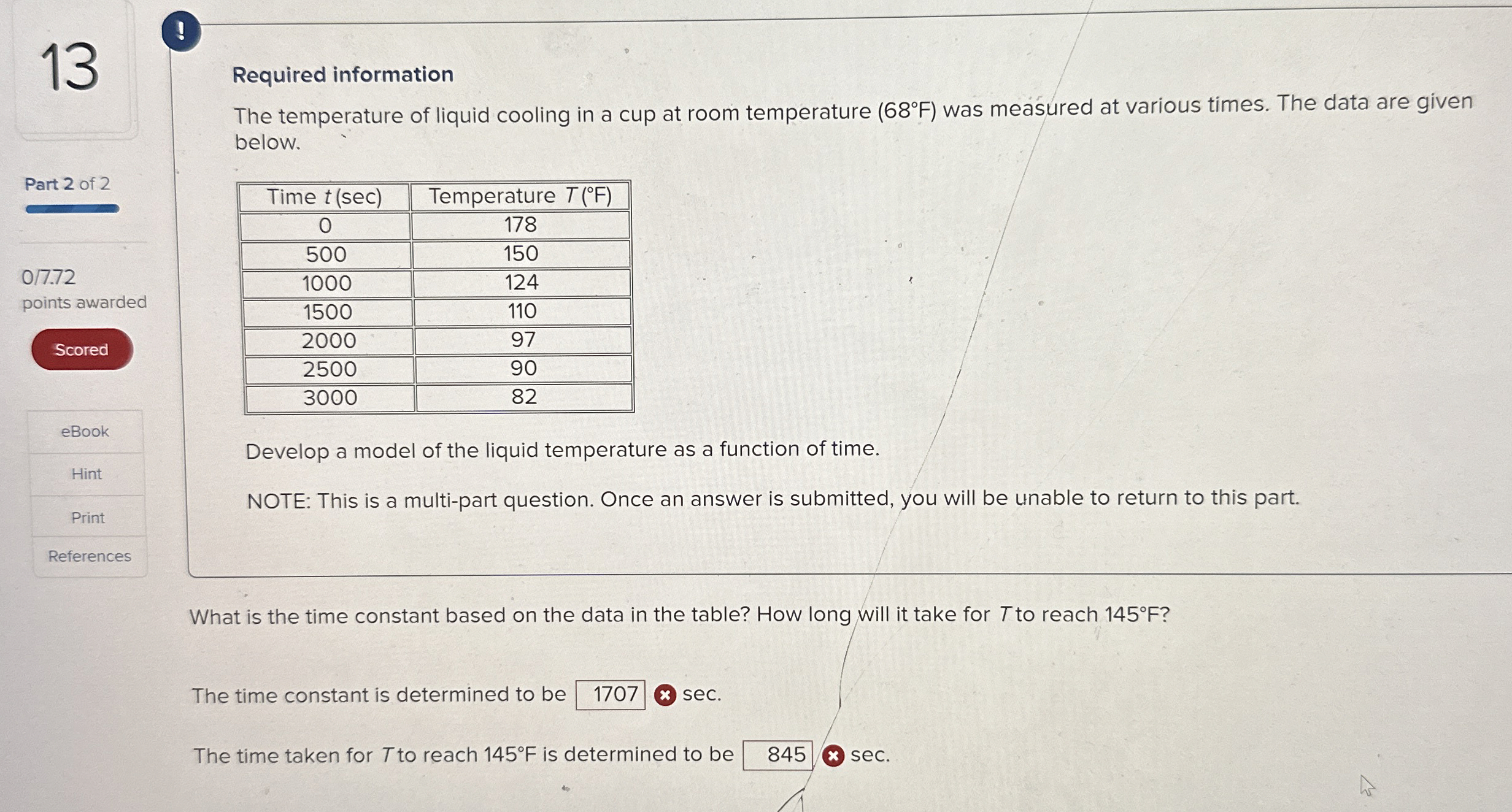 Required information The temperature of liquid