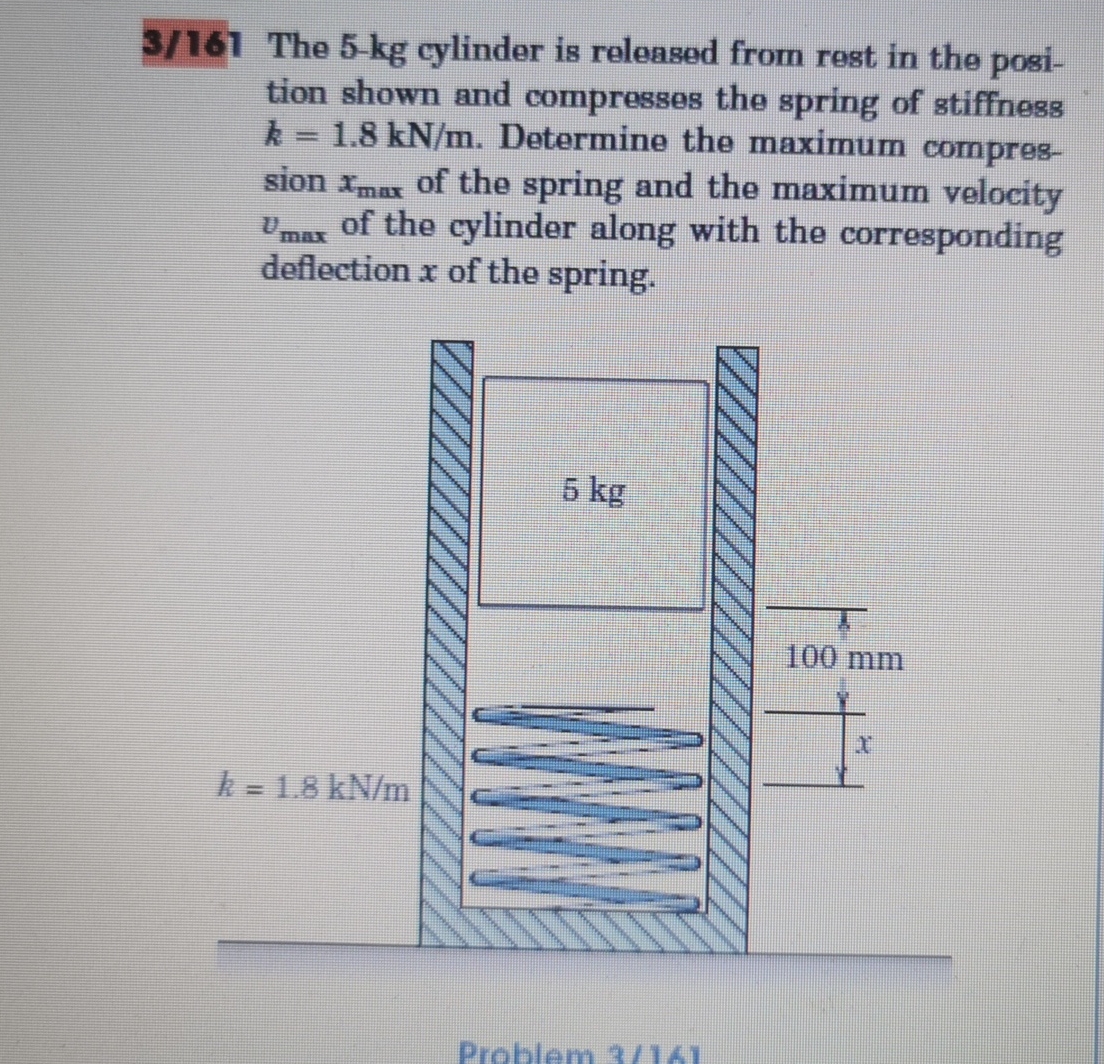 3 / 1 6 1 The 5 - kg cylinder is released from