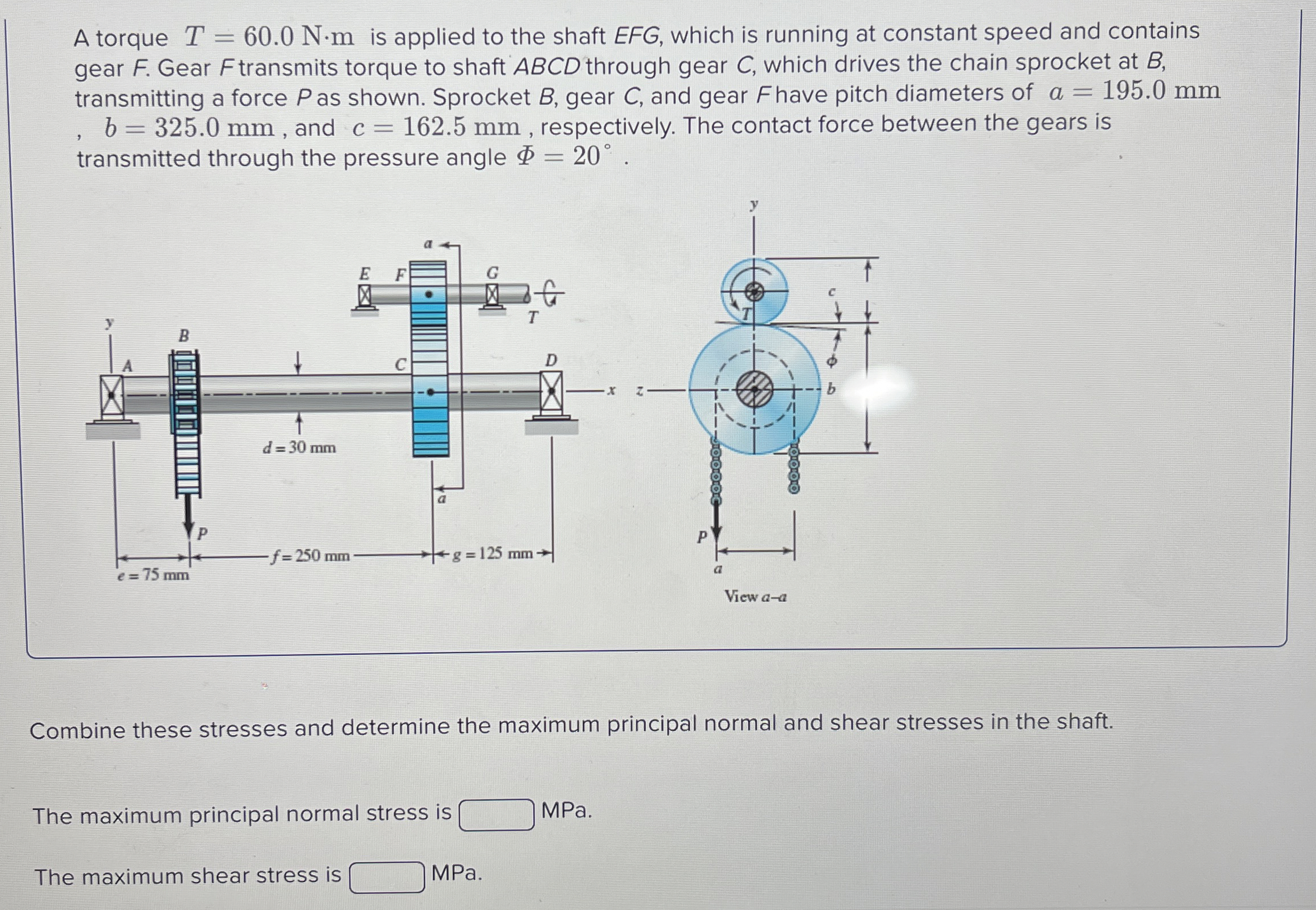 A torque T = 6 0 . 0 N * m is applied to the