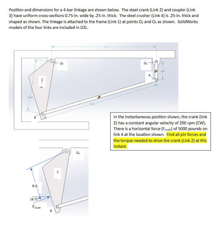 the crank ( link 2 ) has a constant angular