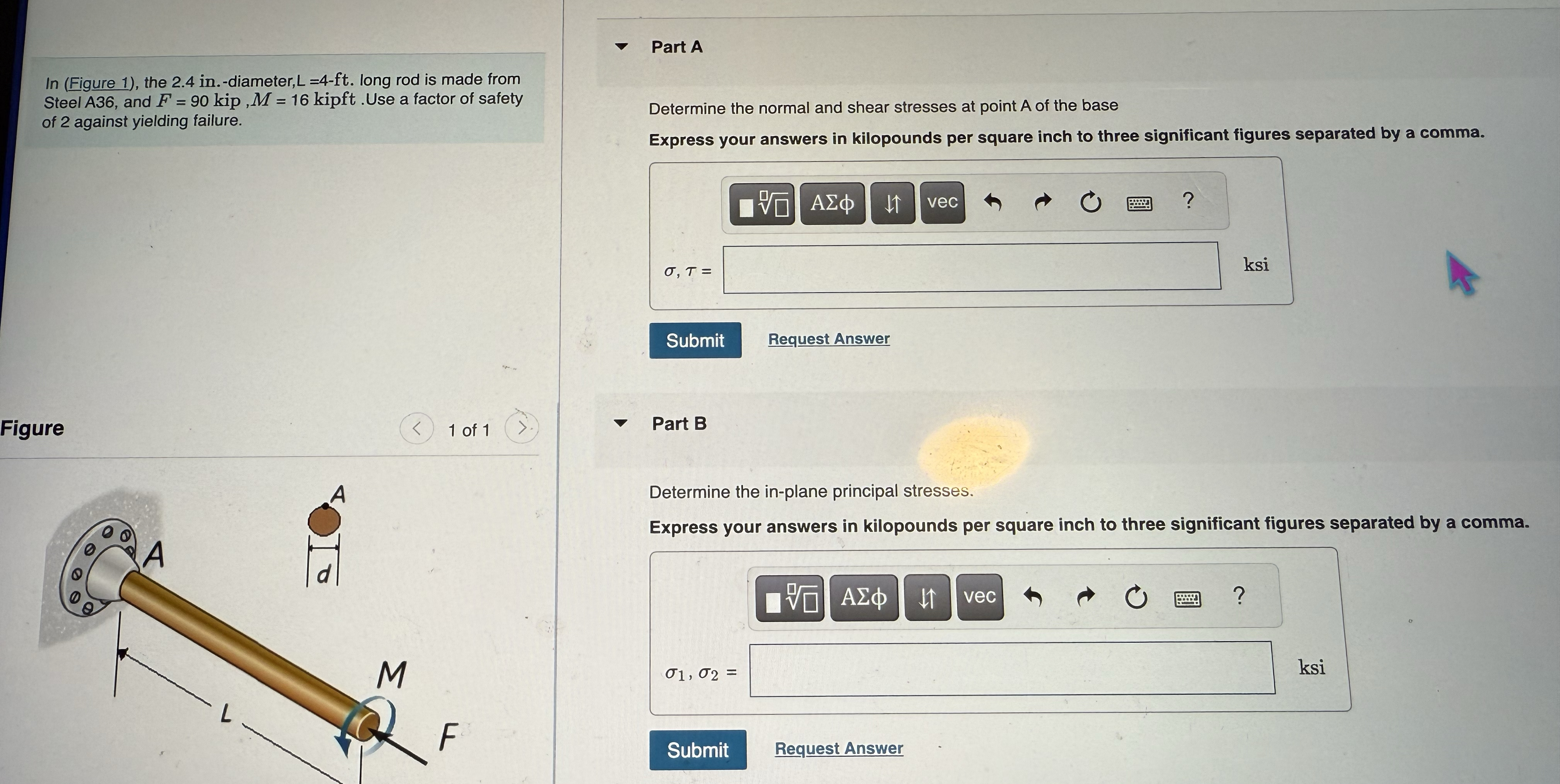 In ( Figure 1 ) , the 2 . 4 in . - diameter, L =